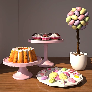 Easter Bliss Decor Set 3D model image 1 
