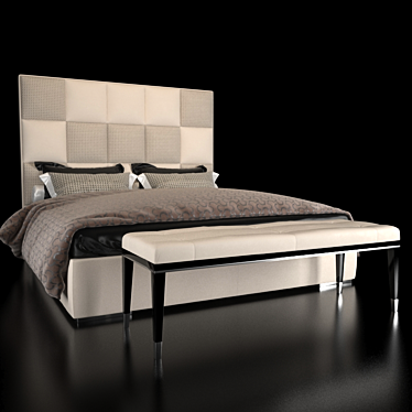 Fendi Diamante Bed & Dedalo Bench 3D model image 1 