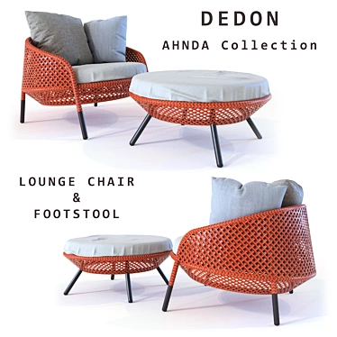 Dedon Ahnda Lounge Chair: Exquisite Textures & Regal Comfort 3D model image 1 