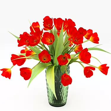 Blooming Beauty: Red Tulip 3D model image 1 
