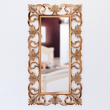 Elegant Gold Baroque Mirror 3D model image 1 