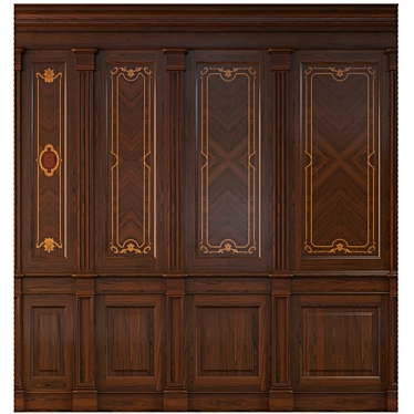 Inlaid Veneer Wooden Panels 3D model image 1 