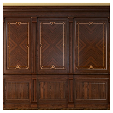 Inlaid Wood Panel: Exquisite Craftsmanship 3D model image 1 