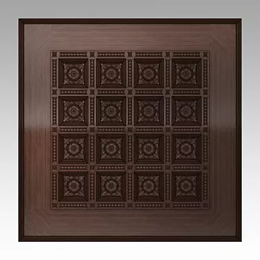 Title: Seamless Wooden Coffered Ceiling 3D model image 1 