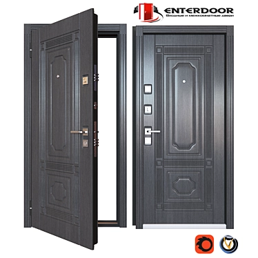 EnterDoor Madrid: Premium Metal Entry Door 3D model image 1 