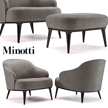 Minotti Leslie Armchair: Modern Elegance 3D model image 1 