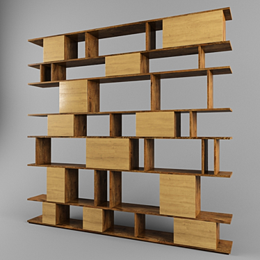 Multi-Purpose Book Rack: Versatile Design for Optimal Storage 3D model image 1 