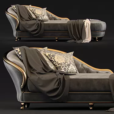Luxury Gold Comfort Couch 3D model image 1 