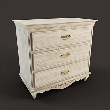 Rustic Romance 3-Drawer Chest 3D model image 1 