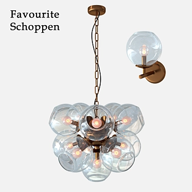 Elegant Schoppen Chandelier & Sconce 3D model image 1 