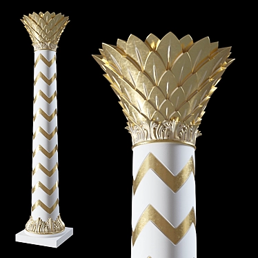 Luxury Oriental Palm Column 3D model image 1 