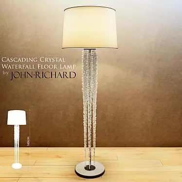 Elegant Crystal Waterfall Floor Lamp 3D model image 1 