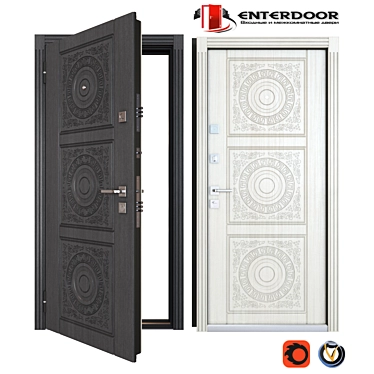 Bohema Entrance Metal Door: Elegant Design & Secure Protection 3D model image 1 