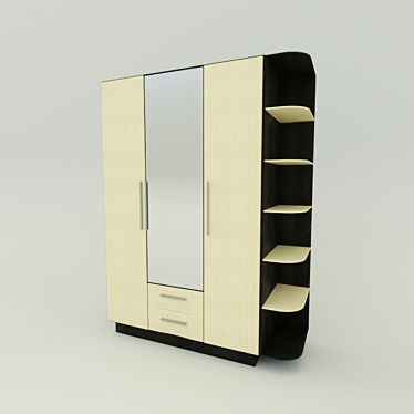 Triple Door Cabinet 3D model image 1 