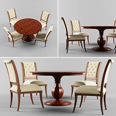 Elegant Feast Set 3D model image 1 