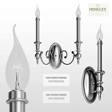 Antique Nickel Yorktown Wall Lights 3D model image 1 