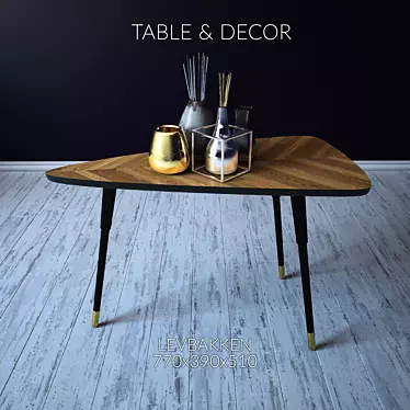 Elegant Table with Decor Set 3D model image 1 