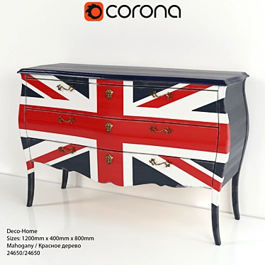 Union Jack Commode Set 3D model image 1 