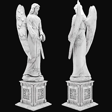 Heavenly Serenity Angel Sculpture 3D model image 1 