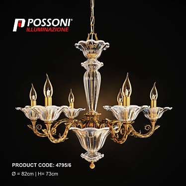 Possoni_4795-6 Italian Chandelier 3D model image 1 