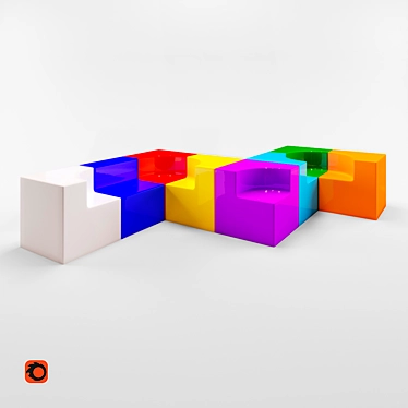 Cube Chairs: Modern, Stylish Seating 3D model image 1 