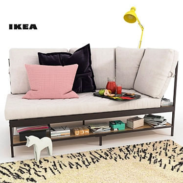 Ekebol 3-Seater Sofa - Modern Comfort by Ikea 3D model image 1 