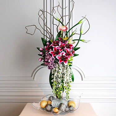 Elegant Blooms: Stunning Flower Arrangements 3D model image 1 