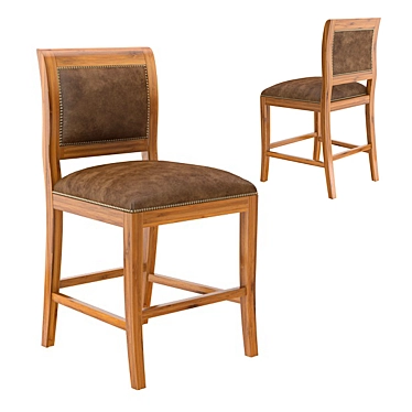 Classic English Barstool with Chaddock Design 3D model image 1 