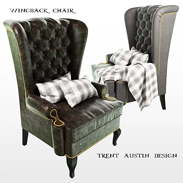 Trent Austin Wingback Chair (PRO) 3D model image 1 