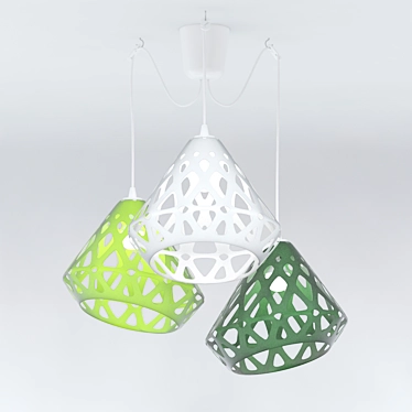 Zaha Light Tri-Color Chandelier 3D model image 1 