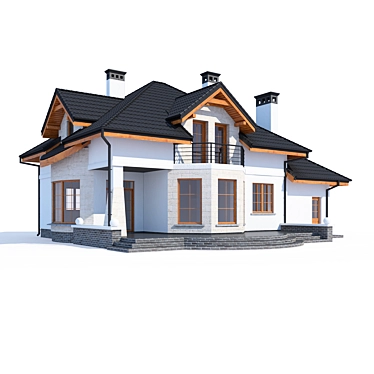Modern Private House Design 3D model image 1 