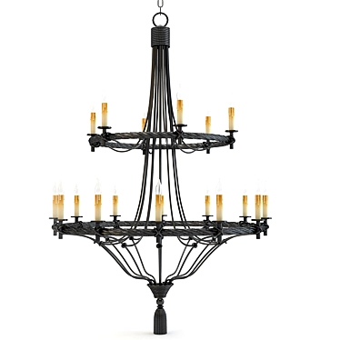 Elegant Priorwood Chandelier 3D model image 1 