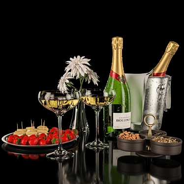 Elegant Bollinger Champagne Set 3D model image 1 