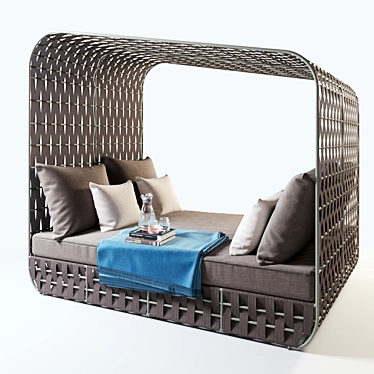 Strips Cabana Daybed: Relax and Unwind 3D model image 1 