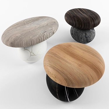  Marble and Wood Seating 3D model image 1 