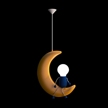 Luminous Moon Pendant Light 3D model image 1 