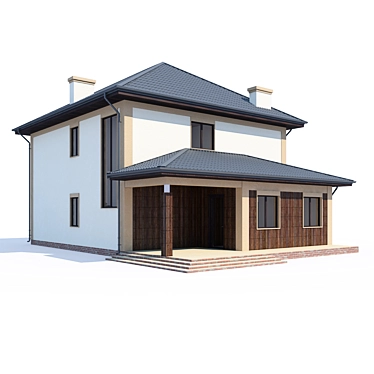 Modern Private House Design 3D model image 1 