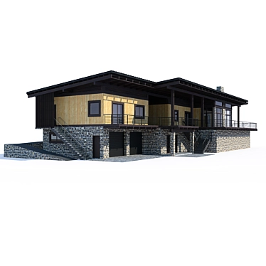 Modern Private House Design 3D model image 1 