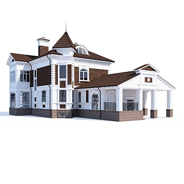 Modern Private House Design 3D model image 1 