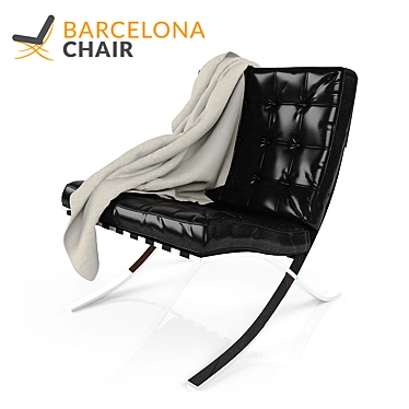 Sleek Barcelona Chair: Classic Elegance for Your Space 3D model image 1 