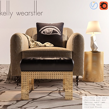 Luxury Kelly Wearstler Furniture Set 3D model image 1 