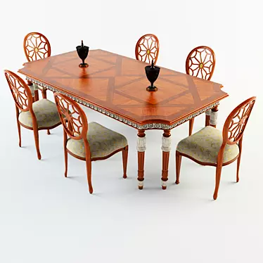 Luxury Francesco Molon Dining Set 3D model image 1 