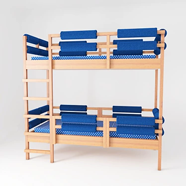 Space-Saving Kids Bunk Bed 3D model image 1 