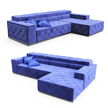 Elegant Modern Polo Sofa 3D model image 1 