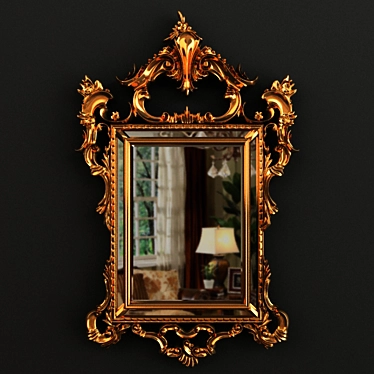 Elegant Italian Rococo Mirror Frame 3D model image 1 