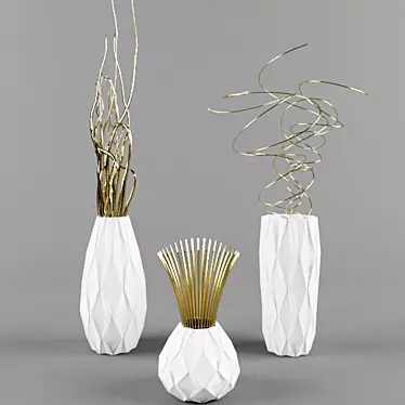 Elegant White Bronze Vase 3D model image 1 