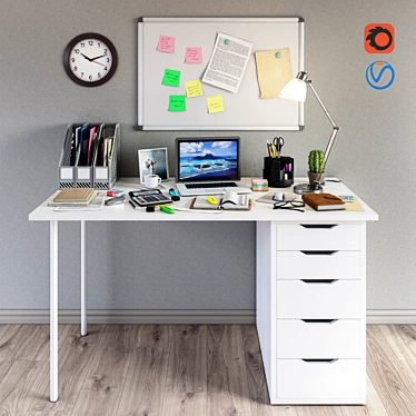 Sleek Office Essentials Set 3D model image 1 