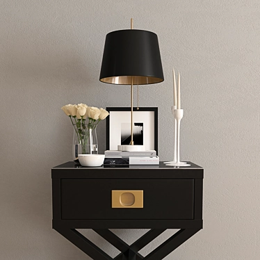 Elegant Nightstand Decor Set 3D model image 1 