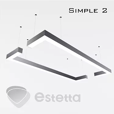 Sleek and Bright: Simple 2 LED Pendant Lights 3D model image 1 