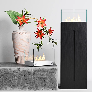 Kratki Romeo: Sleek, Stylish Fireplace 3D model image 1 